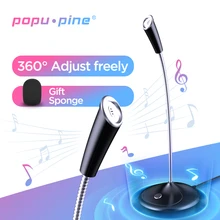 Popu Pine Computer Microphone 360° Adjust Freely Studio Speech Microphone Gaming Chatting USB Microphone Desktop PC Laptop