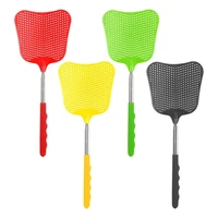 retractable fly swatter durable extendable plastic fly swatter heavy duty set flyswatter with stainless steel long handle w0