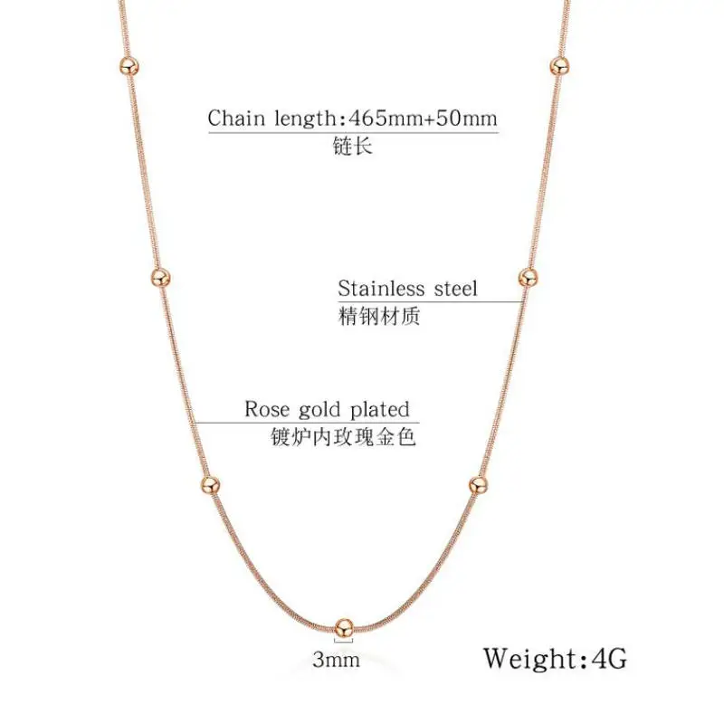 Для женщин ожерелье из нержавеющей стали нишу дизайн ins колье дикий круглые бусы