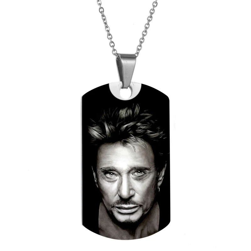 Big Silver ID Tag Подвеска с подвеской в виде рок-французских звезд, ожерелье из нержавеющей стали, золотое ожерелье s для женщин и мужчин, колье-чокер на шею, ювелирный подарок - Окраска металла: Big Silver ID Tag