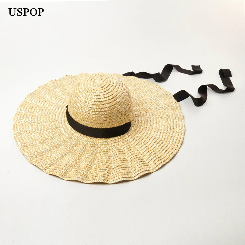 USPOP 2020 Новая женская летняя шляпа с большими полями Женская длинная соломенная из