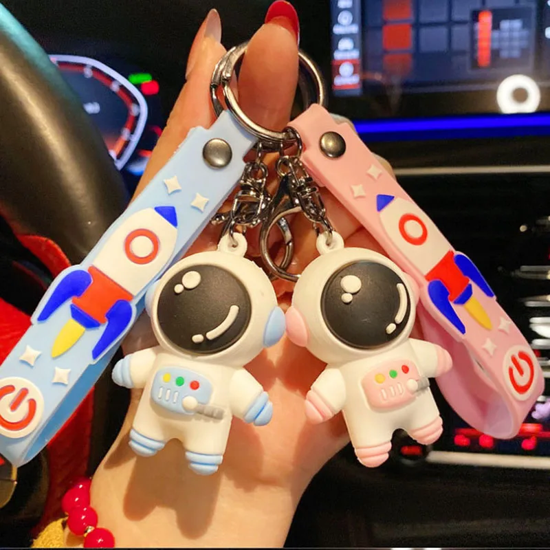

Cute Space Astronaut Cartoon Keychains Universe Spaceman Key Rings Doll School Bag Pendant Car Keychain Ornaments Gifts Unisex