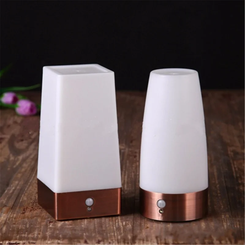 

Wireless LED Night Light Table Bed Lamp Motion Sensor Battery Operated For Indoor Lighting Bedroom Bedside Decoration Fixture