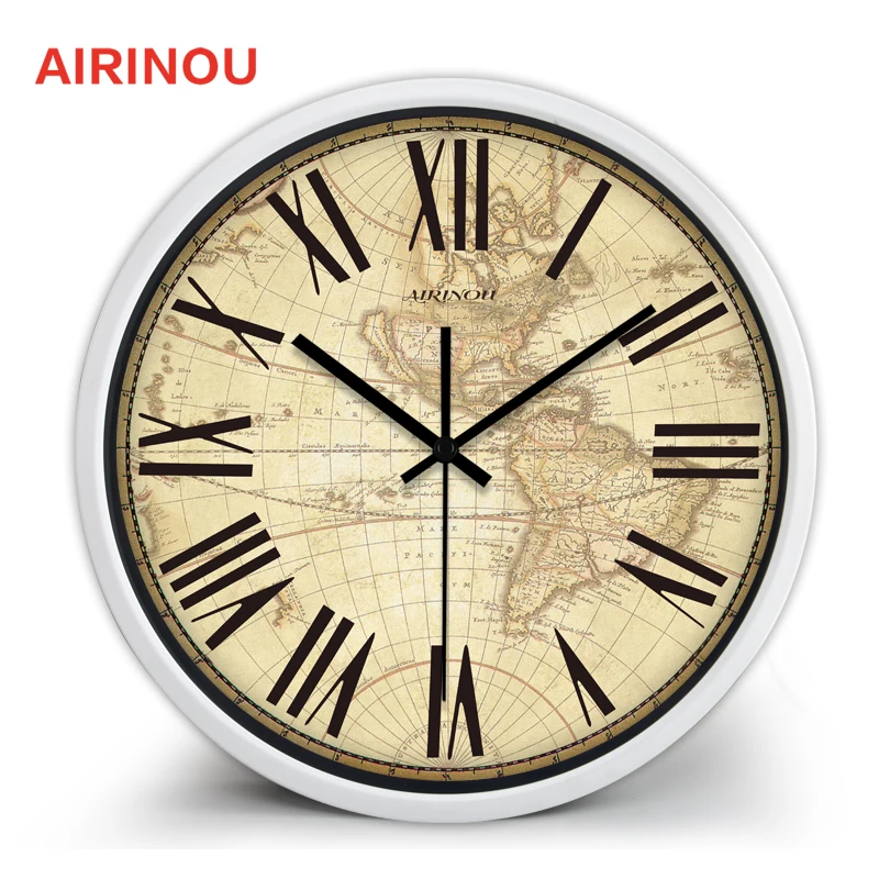 Настенные часы с картой мира деревянные картонные настенные для дома кухни офиса