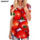 Оригинальные женские футболки с изображением еды, классные футболки с рисунком Красной женской одежды в стиле панк-рок, крутая Новинка