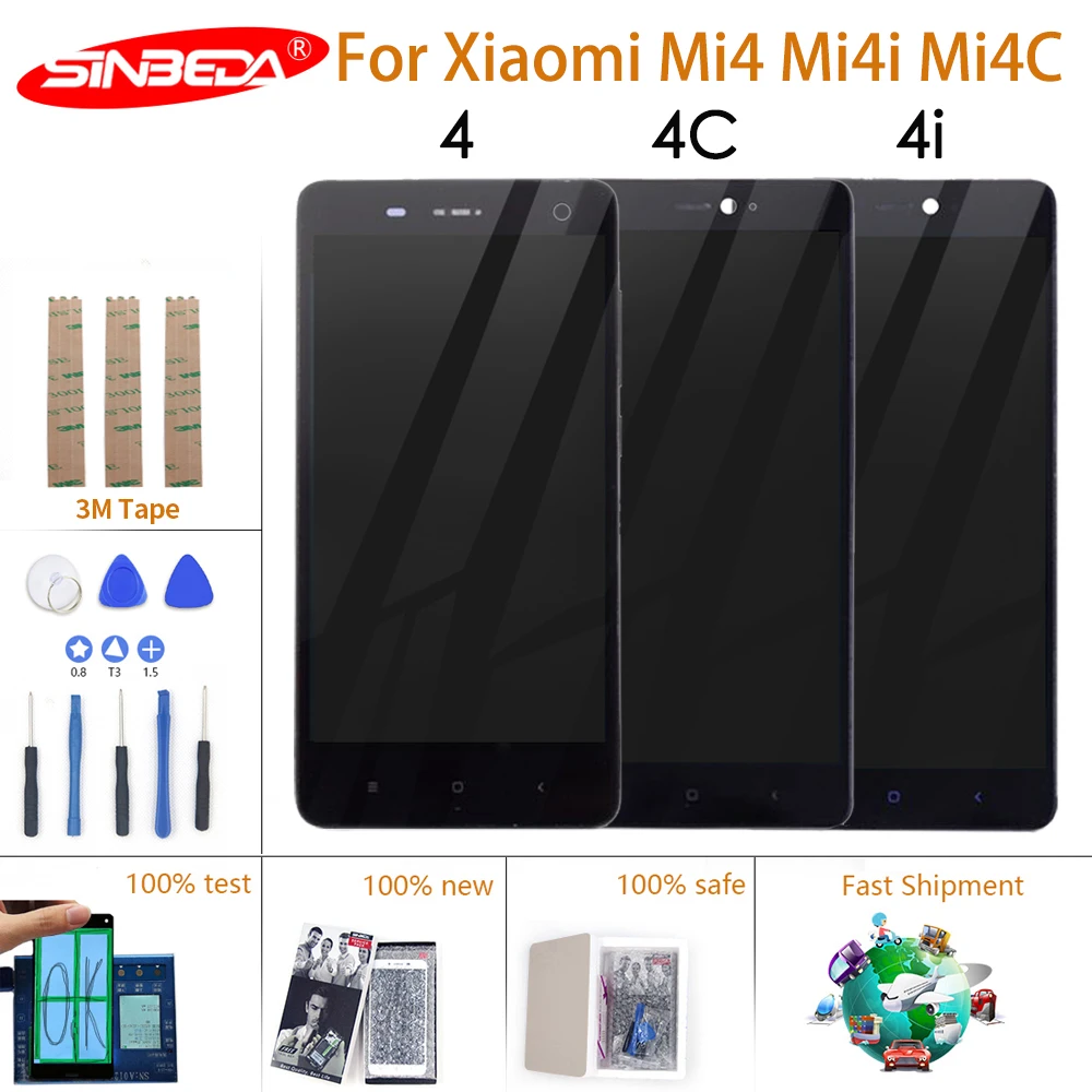 Оригинальный ЖК дисплей с рамкой для Xiaomi Mi 4C экран в сборе 4 4i сенсорный