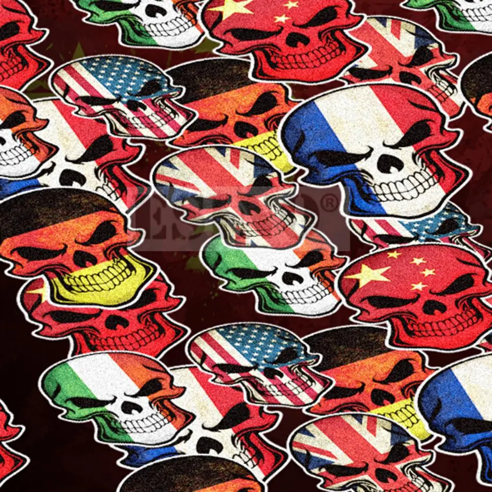 

100 x Car Styling Skull National Flag Style Italy USA France UK Germany Window Body Reflective Stickers Decorative Vinyl Decals