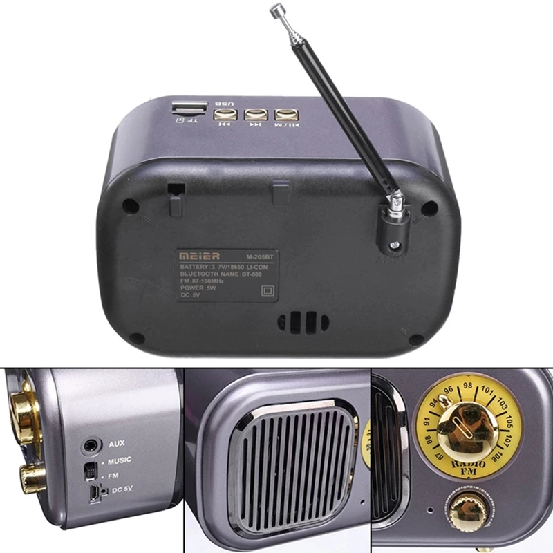M 205BT музыка портативный fm радио карта многофункциональный Ретро стерео
