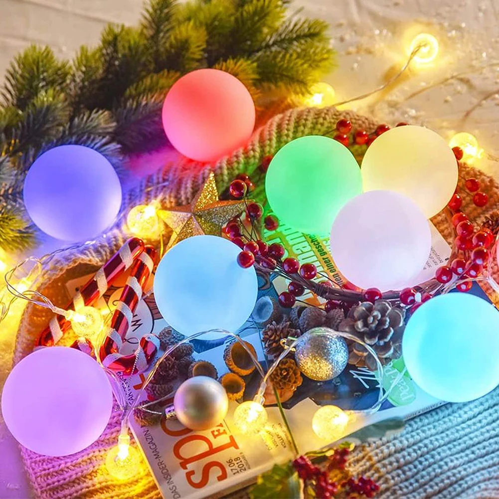 

6pcs Ball Swimming Pool Floating Drift Ball Night Light RGB Color Changing LED IP67 Waterproof Ball Light Bath Tub Glow Toys