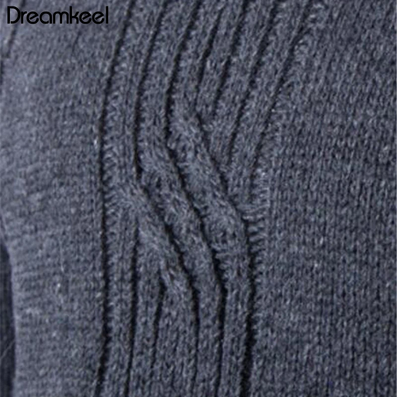 Мужской пуловер с высоким воротом облегающий однотонный жаккардовый свитер