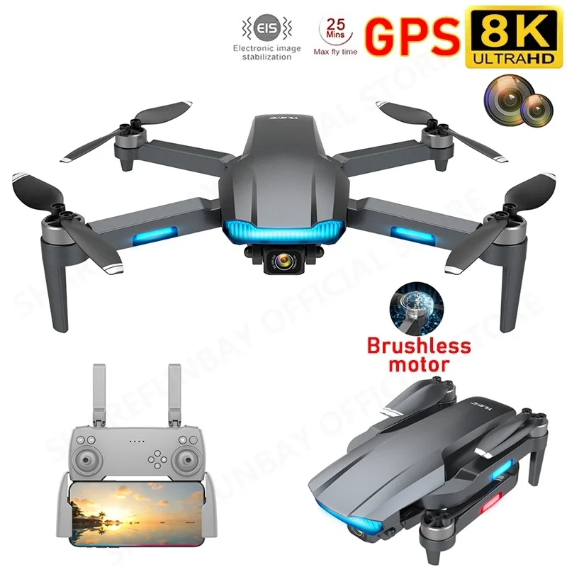 

2021 New S106 Drone 4K GPS Profesional HD Dual Camera Fpv Drones Quadcopter Brushless Motor Collapsible Rc Helicopter Toys Gifts
