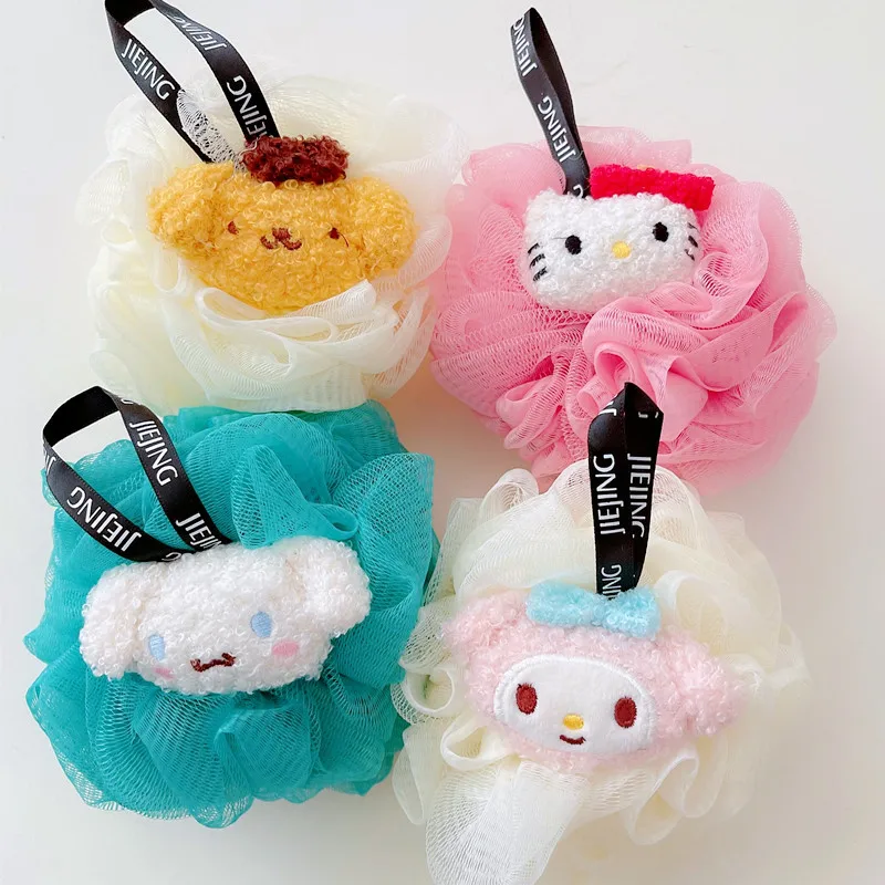 

Kawaii 1Pcs Cartoon Sanrio Mymelody Cinnamoroll Children Shower Balls Tools Soft Bath Towel Scrubber Body Cleaning Mesh Bathroom
