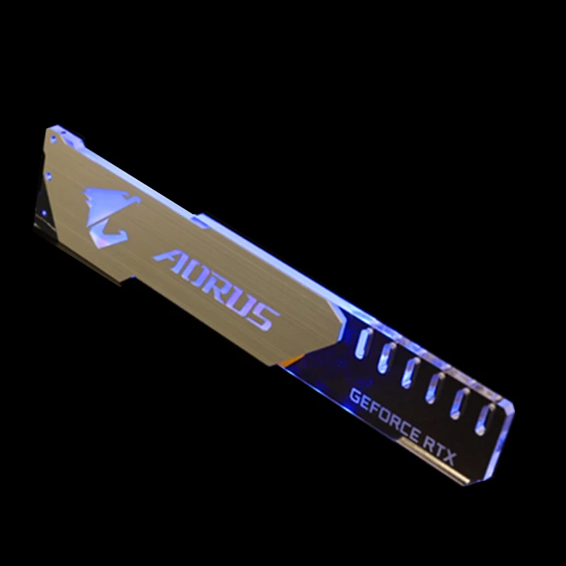Silver AORUS 4PIN Поддержка графической карты GPU держатель кронштейн VGA Рамка подставка алюминий+ акрил ROG 12V 4PIN RGB/5 V 3PIN ARGB ASUS AURA SYNC Symphony - Blade Color: Silver AORUS 4PIN
