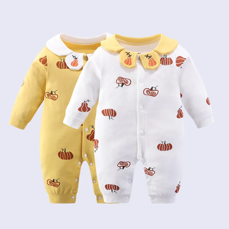 Осень 2020 комбинезоны для новорожденных девочек с длинным рукавом и принтом
