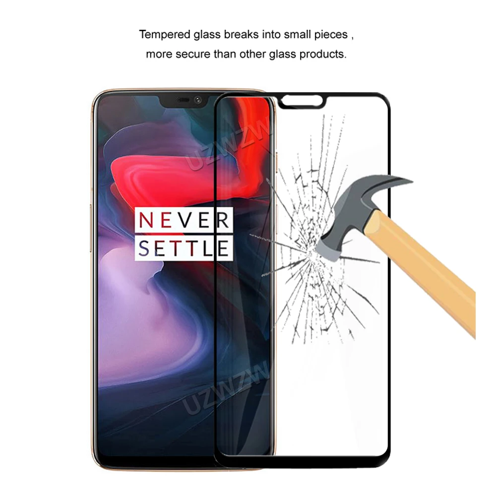 for oneplus 6 full coverage tempered glass phone screen protector protective guard film 2 5d 9h hardness free global shipping