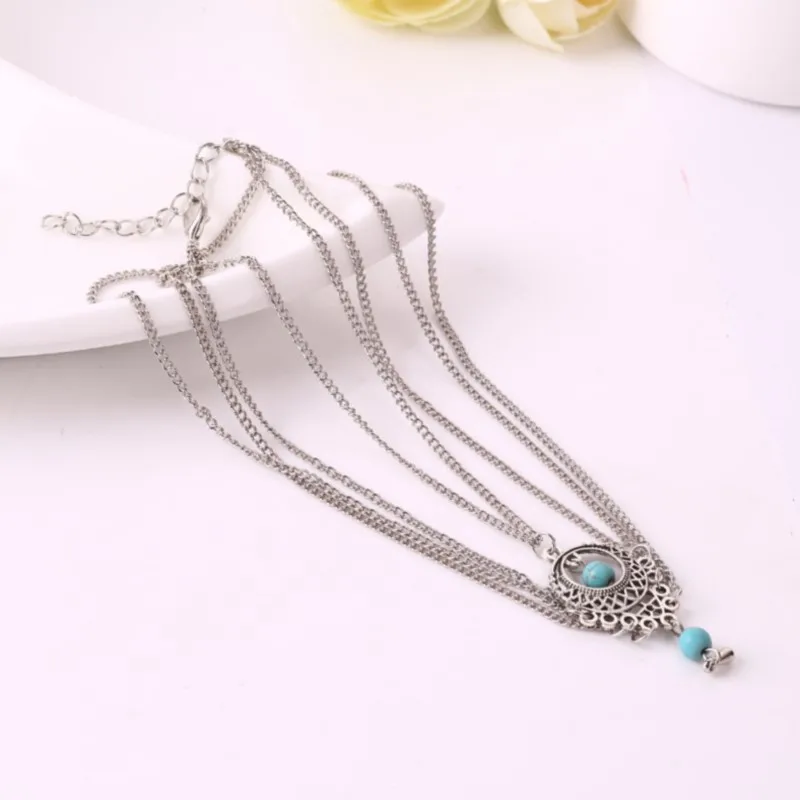 Браслет на лодыжку 2021 Модный Бирюзовый ножной браслет для женщин пляжные