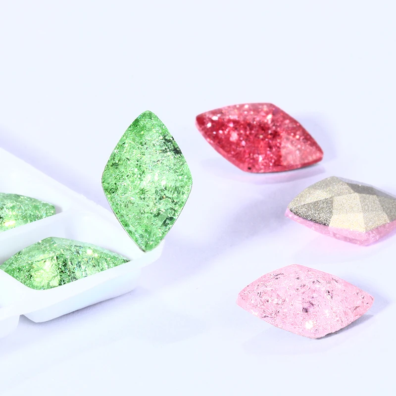 Блестящие стразы 9x14 мм с изображением ледяных трещин острые камни K9 стеклянные