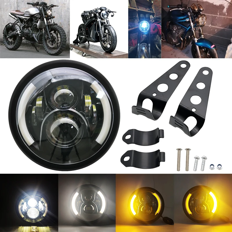 7.5 inch LED Motorcycle Headlight Round Headlamp for Harley Suzuki BMW Honda Yamaha Cafer Racer |