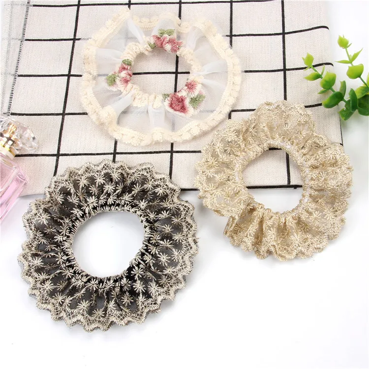 Модные женские кружевные резинки для волос в дворцовом стиле винтажные девочек