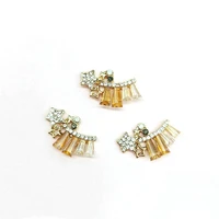 5pcslot new alloy gold rhinestone star sector buttons ornaments jewelry earrings choker hair diy jewelry accessories handmade