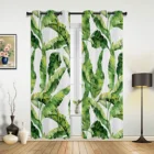 Занавески на окна с тропическими листьями банановых листьев, домашний декор для спальни, занавески для гостиной