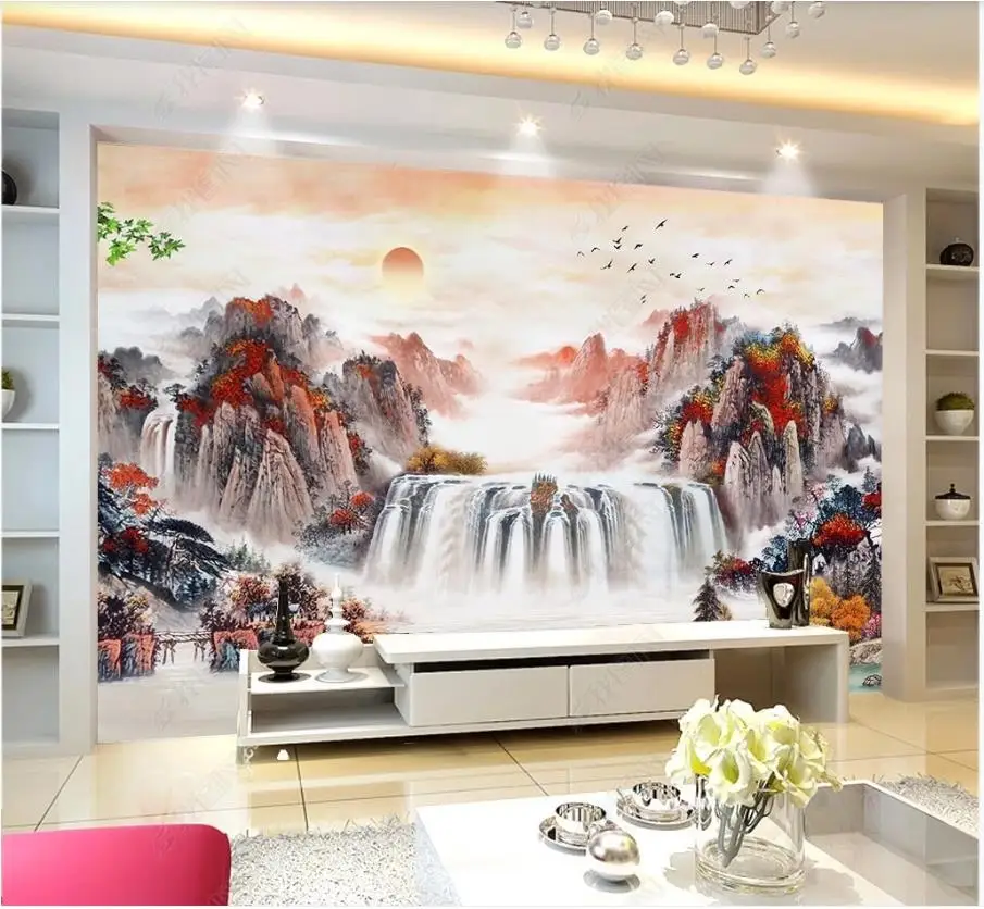 Пользовательские фото обои для стен 3 d росписи пастырской декорации чернильный