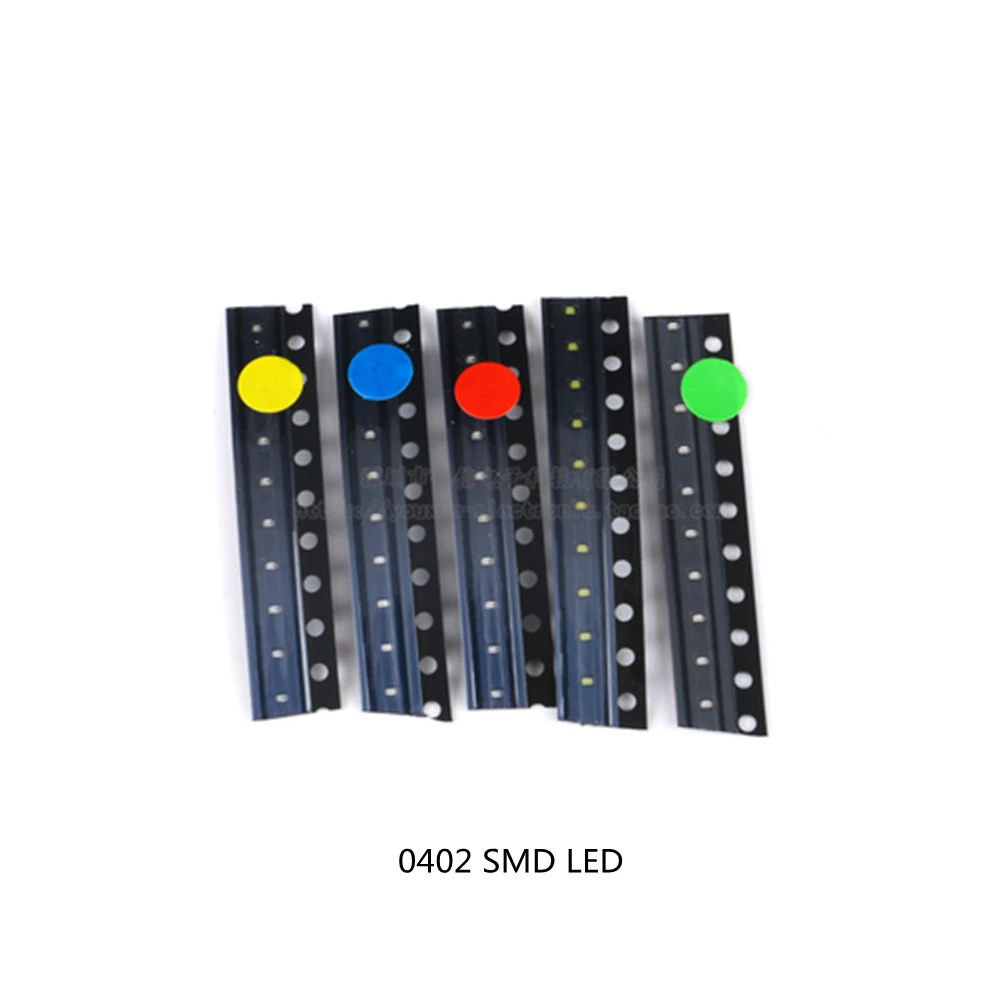 100 шт. 0402 SMD LED 1005 красный желтый зеленый синий розовый оранжевый фиолетовый теплый