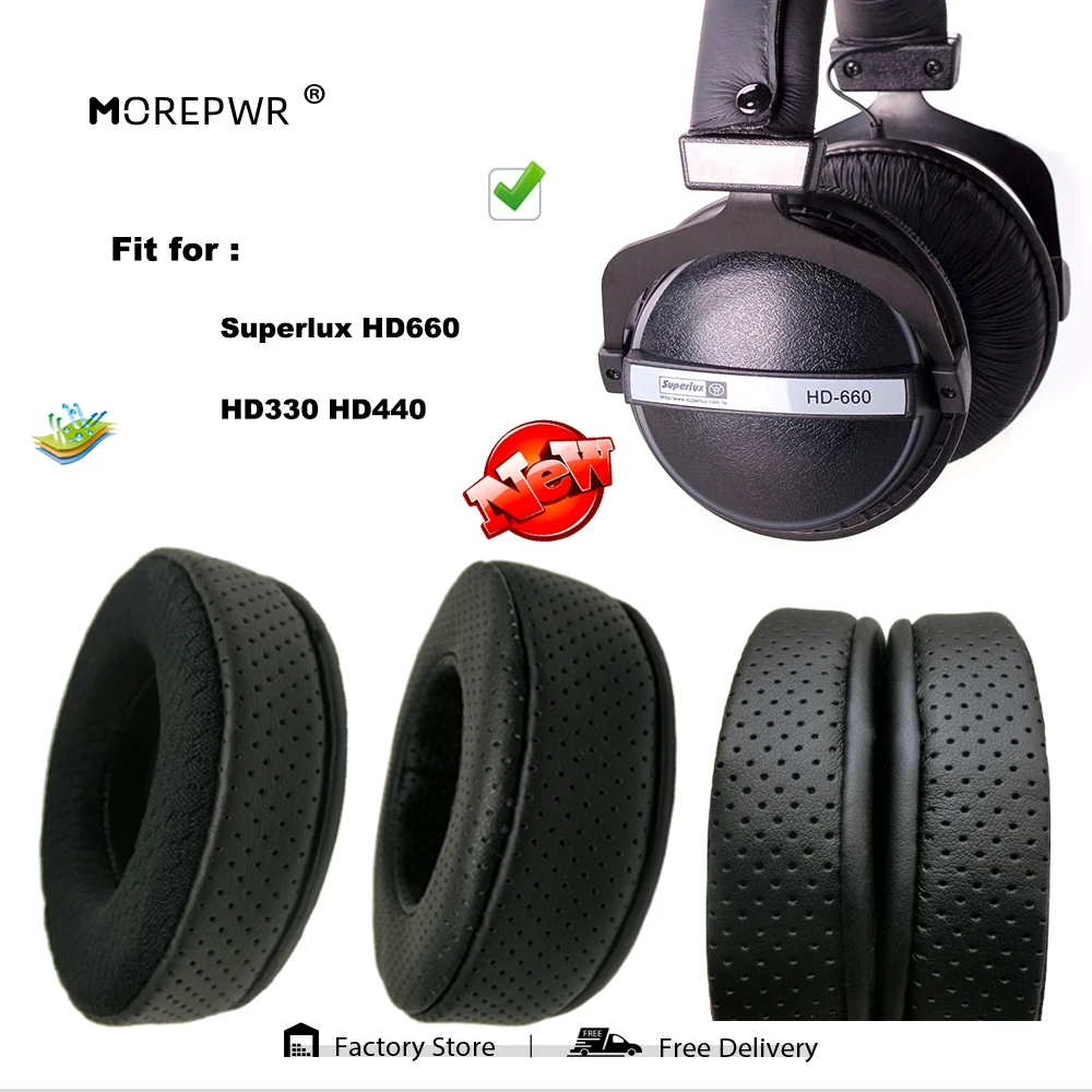 Morepwr новые обновленные Сменные амбушюры для наушников Superlux HD660 HD330 HD440 кожаные подушки бархатные амбушюры