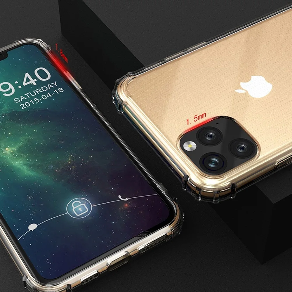 Противоударный прозрачный силиконовый чехол для Apple iPhone SE 2020 11 Pro 7 8 Plug XS Max XR из ТПУ