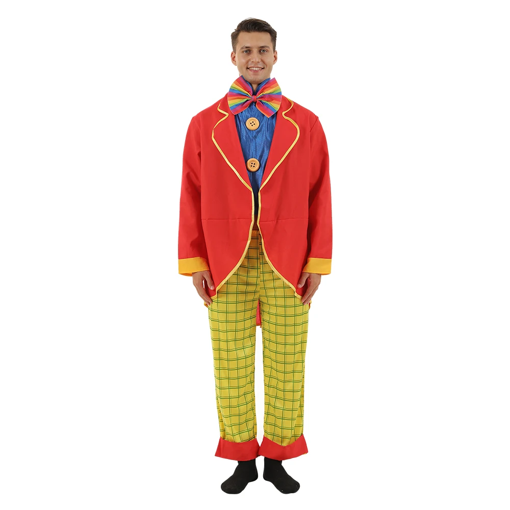 

Reneecho Circle Clown Costume Men Halloween Costume For Adult Funny Joker Cosplay