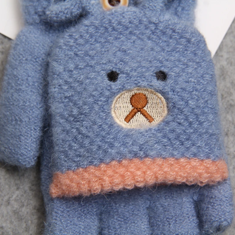 Новинка 2017 стильные женские перчатки без пальцев с милым котом зимние