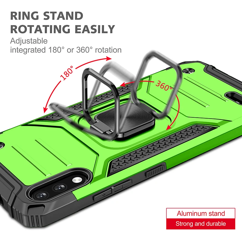 Бронированный противоударный чехол для LG K22 магнитный держатель с кольцом Funda LGK22