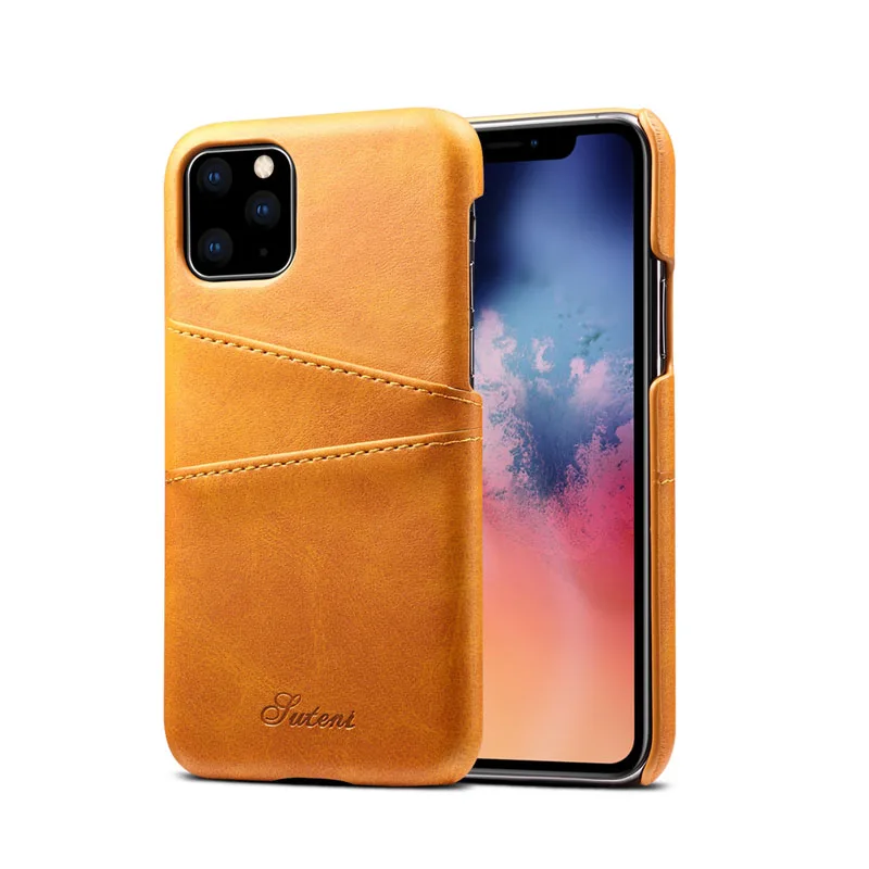 Цвет: желтый Роскошный чехол из искусственной кожи для Apple iPhone 11 Pro Max, Модный чехол с держателем для карт, чехол-Бумажник для телефона, задняя крышка для iPhone 11 Pro - Цвет: Цвет: желтый