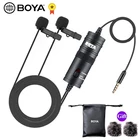 Нагрудный конденсаторный микрофон BOYA для камеры телефона, петличный микрофон с двойной головкой для xiaomi, iPhone Xs, X, Canon, DSLR