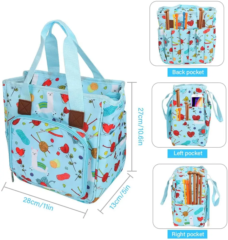 Сумка для вязания сумка хранения вязальной пряжи с большим количеством места и