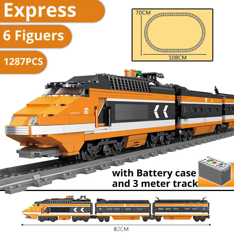 KAZI 98233 GBL Technic с питанием от батареи Электрический небесно-скоростной поезд горизонт Экспресс строительные блоки кирпичи 10233 игрушки для детей - Цвет: No original box