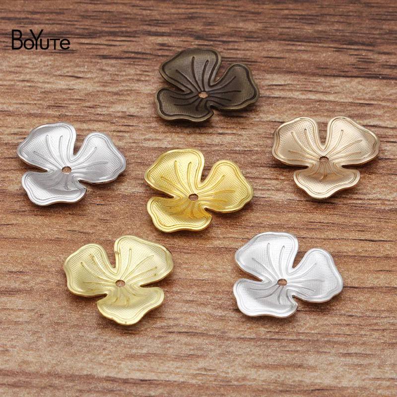 

BoYuTe (100 Pieces/Lot) 16*2MM Metal Brass Stamping Flower Bead Caps Diy Hand Made Jewelry Findings Components