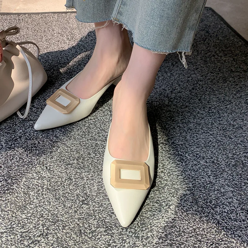 

FEDONAS Fashion Metal Decoration Women Sandals Mules Heels Summer Genuine Leather High Heels Shoes For Woman Basic Shoes Woman