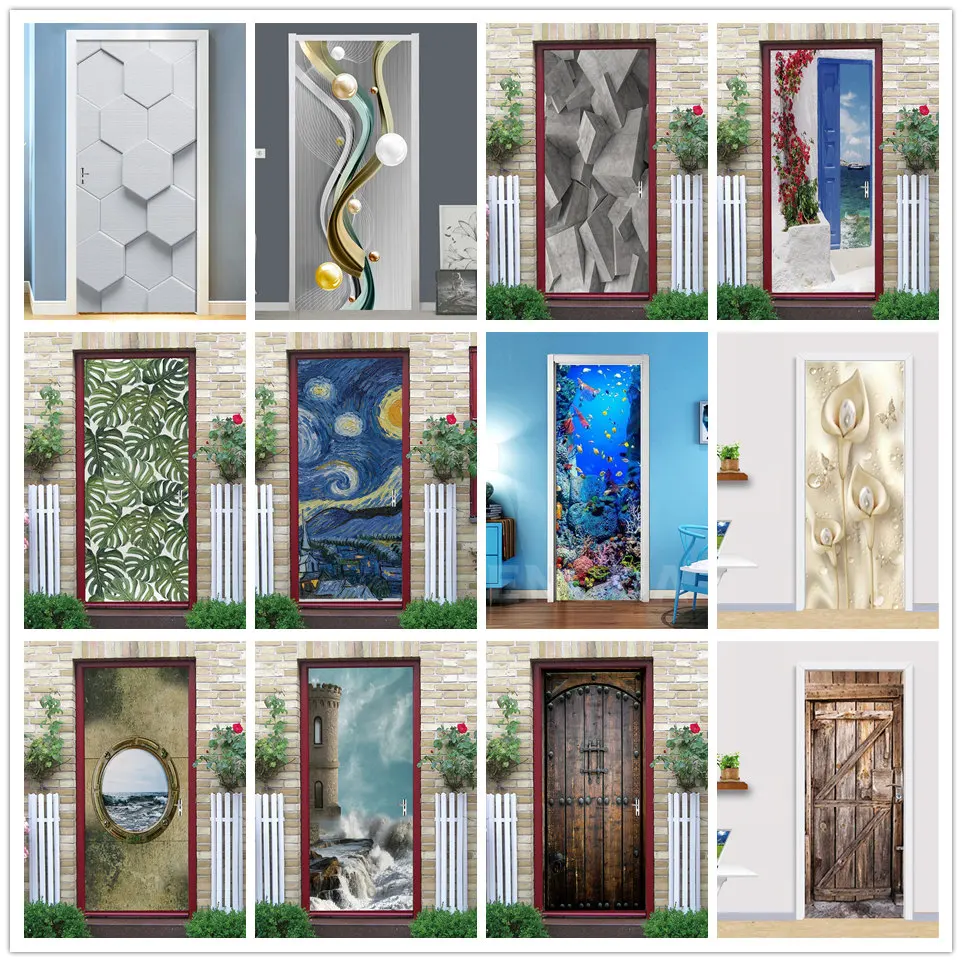 3D Визуальный стереоскопический шестигранный стикер для двери гостиной спальни