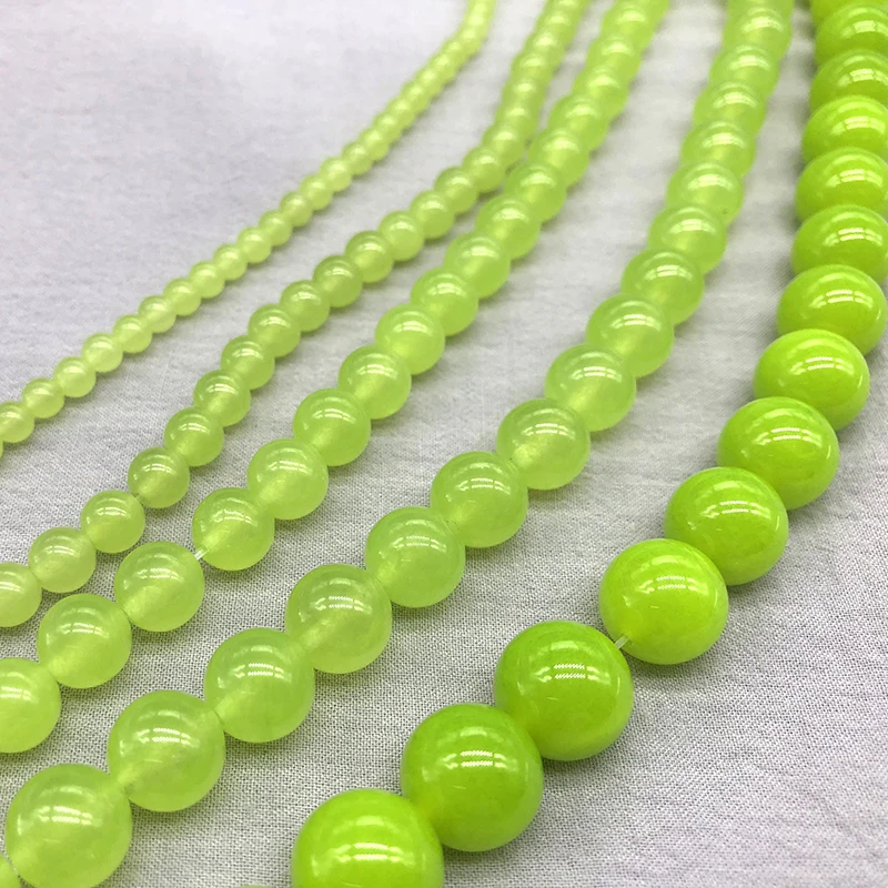 Natural Olive Green Chalcedony Stone Round Loose Crystal Beads for Jewelry Making Bracelet 15&quotinch Pick Size 4 6 8 10 12mm | Украшения