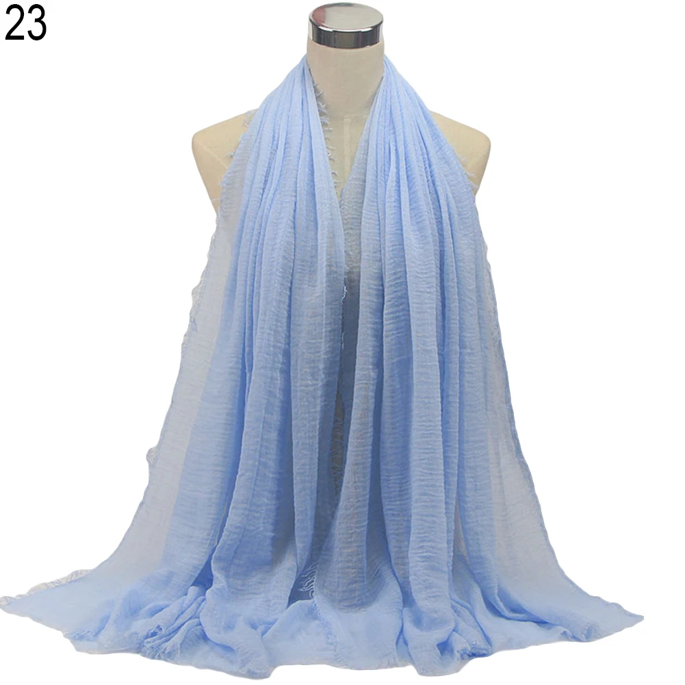 

Women Long Solid Color Soft Scarf Wrap Shawl Fashion Stole Muslim Headcloth