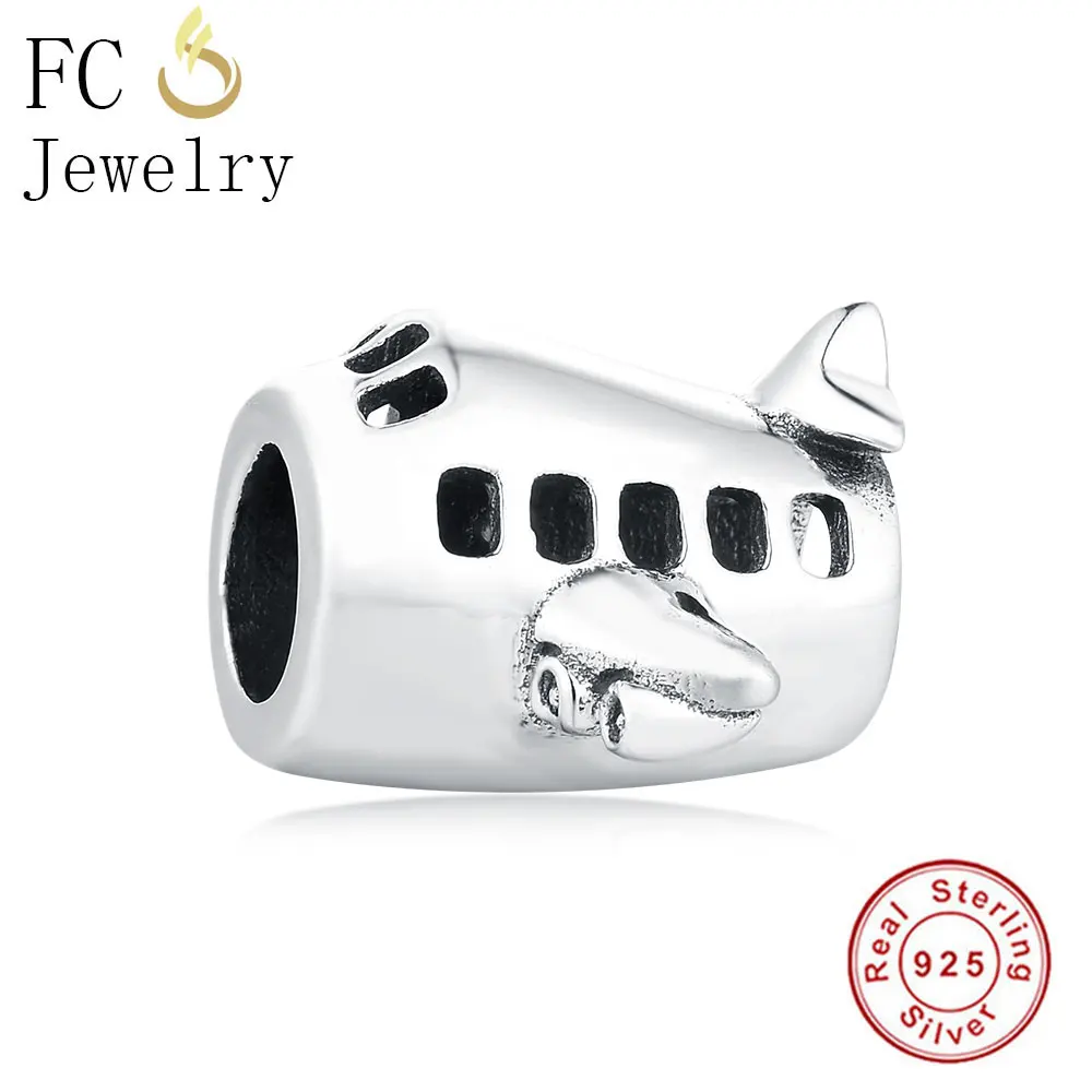 

FC Jewelry Fit Original Charms Bracelet Real 925 Sterling Silver Airplane Aircraft Cabin Airfoil Beads For Women Berloque 2022