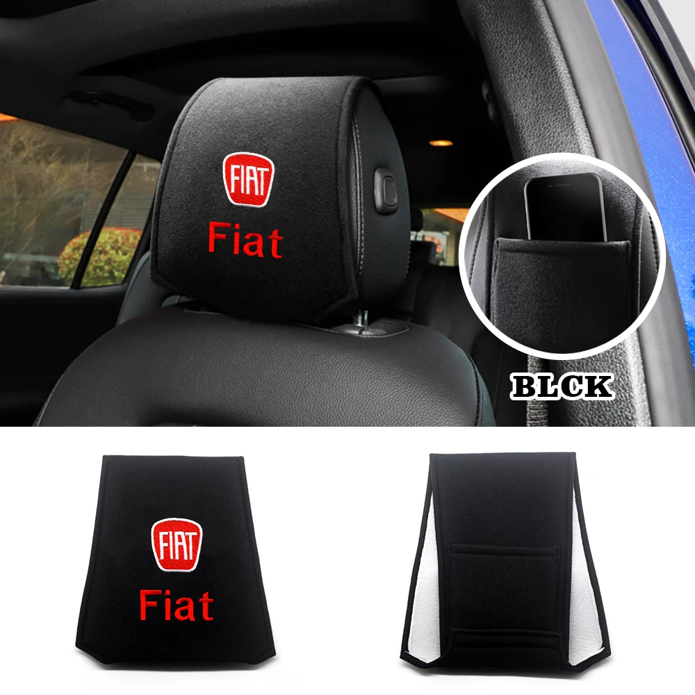 

Car Headrest Cushion Neck Pillow Case Auto Seat Headrest Cover Sticker For FIAT 500 Grande Punto Abarth Ducato Bravo Panda Tipo