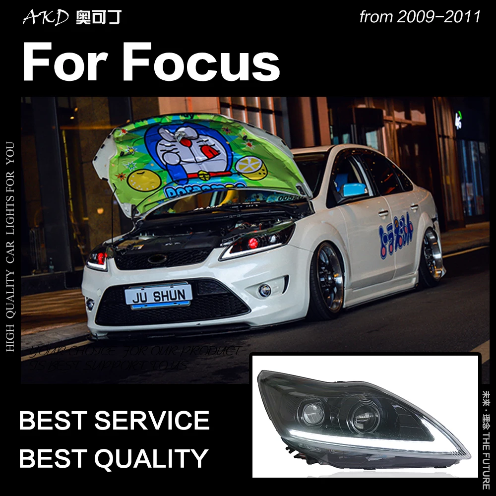 АКД стайлинга автомобилей для Ford Focus фары 2009 2011 2 светодиодный фар динамический