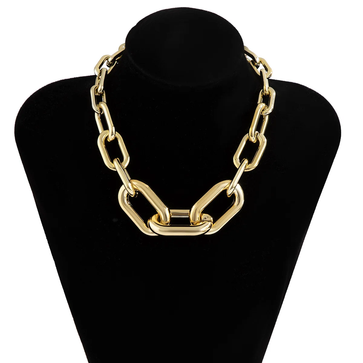 

Punk Lock Choker Necklace Pendant Women Collar Statement Brand Gold Color Chunky Thick Chain Necklace Steampunk Men Jewelry