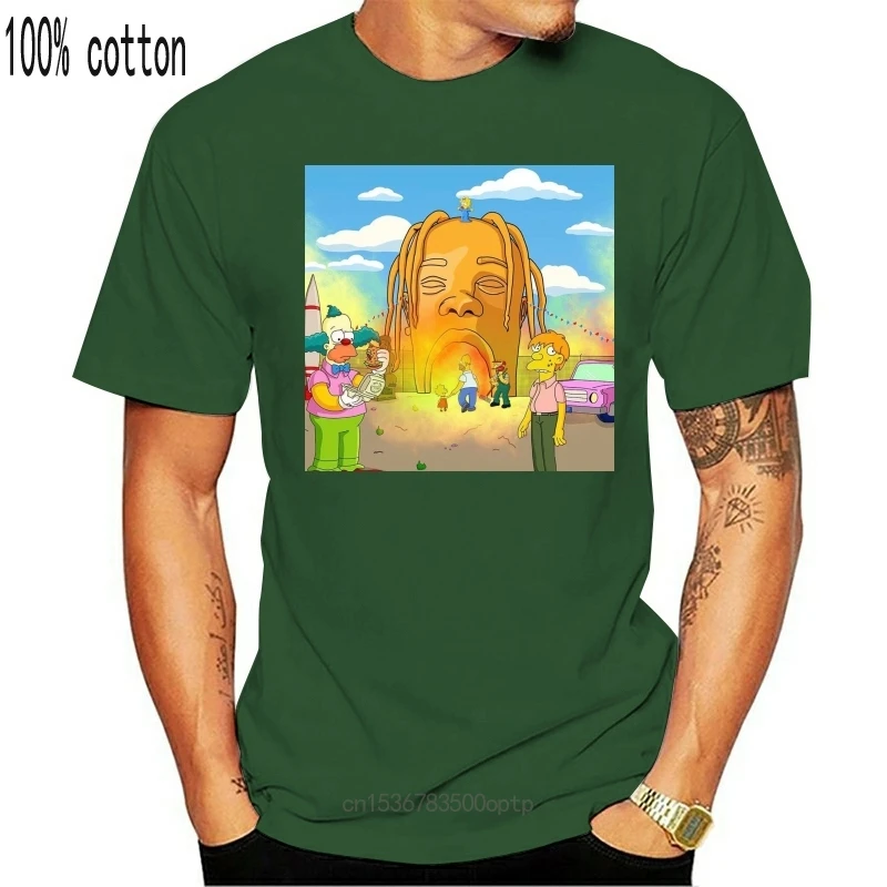 

Футболка мужская с принтом Трэвиса Скотта, Повседневная модная рубашка в стиле хип-хоп, с коротким рукавом, стильная хипстерская одежда, лет...