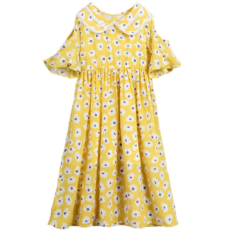 Летнее шифоновое платье-миди для девочек 4-14 лет | Детская одежда и обувь
