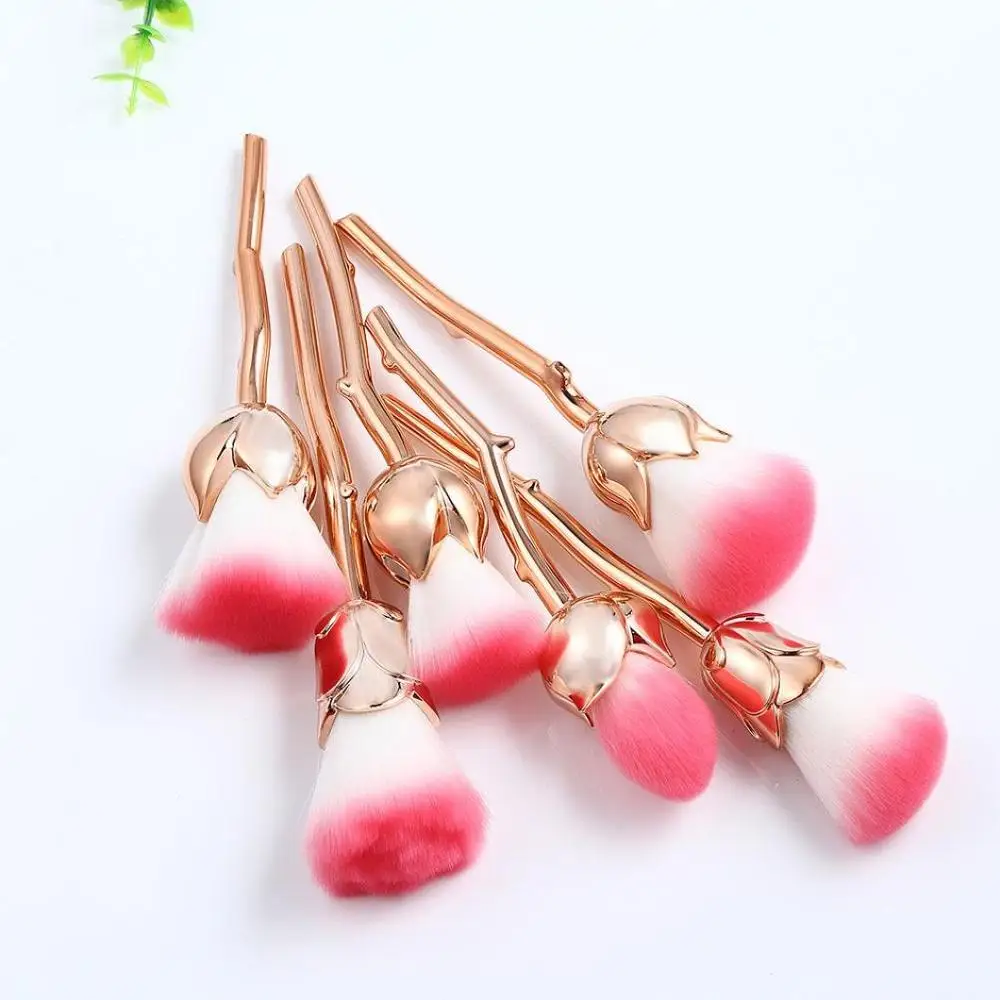 6 шт./компл. Цветочная зеленая ручка для основы под макияж искусственная пудра