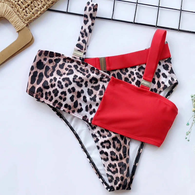 Bikinx, купальник с высокой талией, женский купальник, Леопардовый, сексуальный купальник, женский, с ремешком, с пряжкой, бикини,, mujer, купальный костюм с пуш-ап, летний