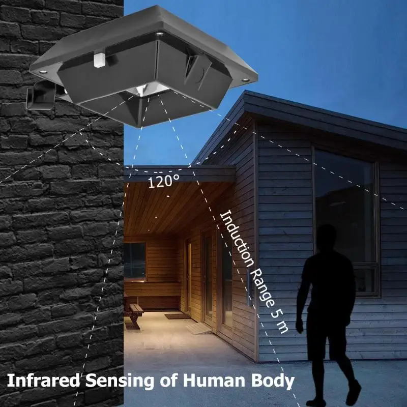 6LED Солнечный свет Водонепроницаемый Открытый датчик движения Сад Путь Настенный